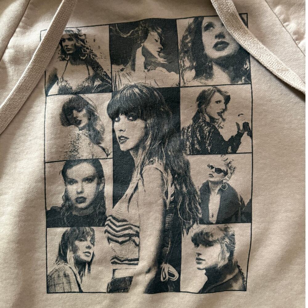 Taylor Swift OFFICIAL 2023 The Eras Tour Taupe Beige Hoodie Sweater S Swiftie - Picture 4 of 7